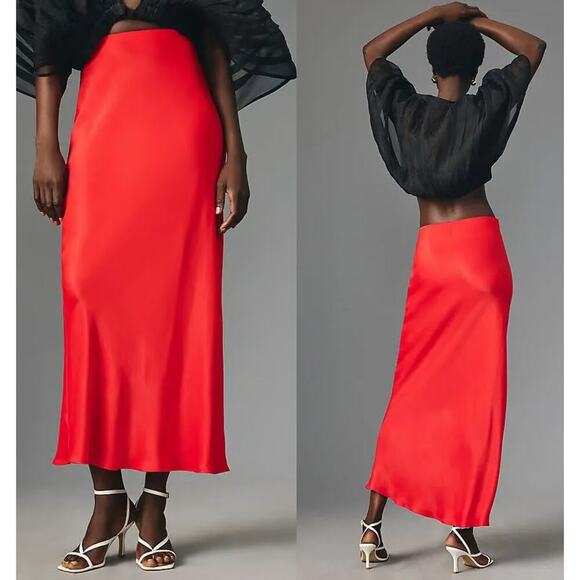 Anthropologie Dresses & Skirts - Anthropologie The Tilda Maxi Slip‎ Skirt in Red size XXS
